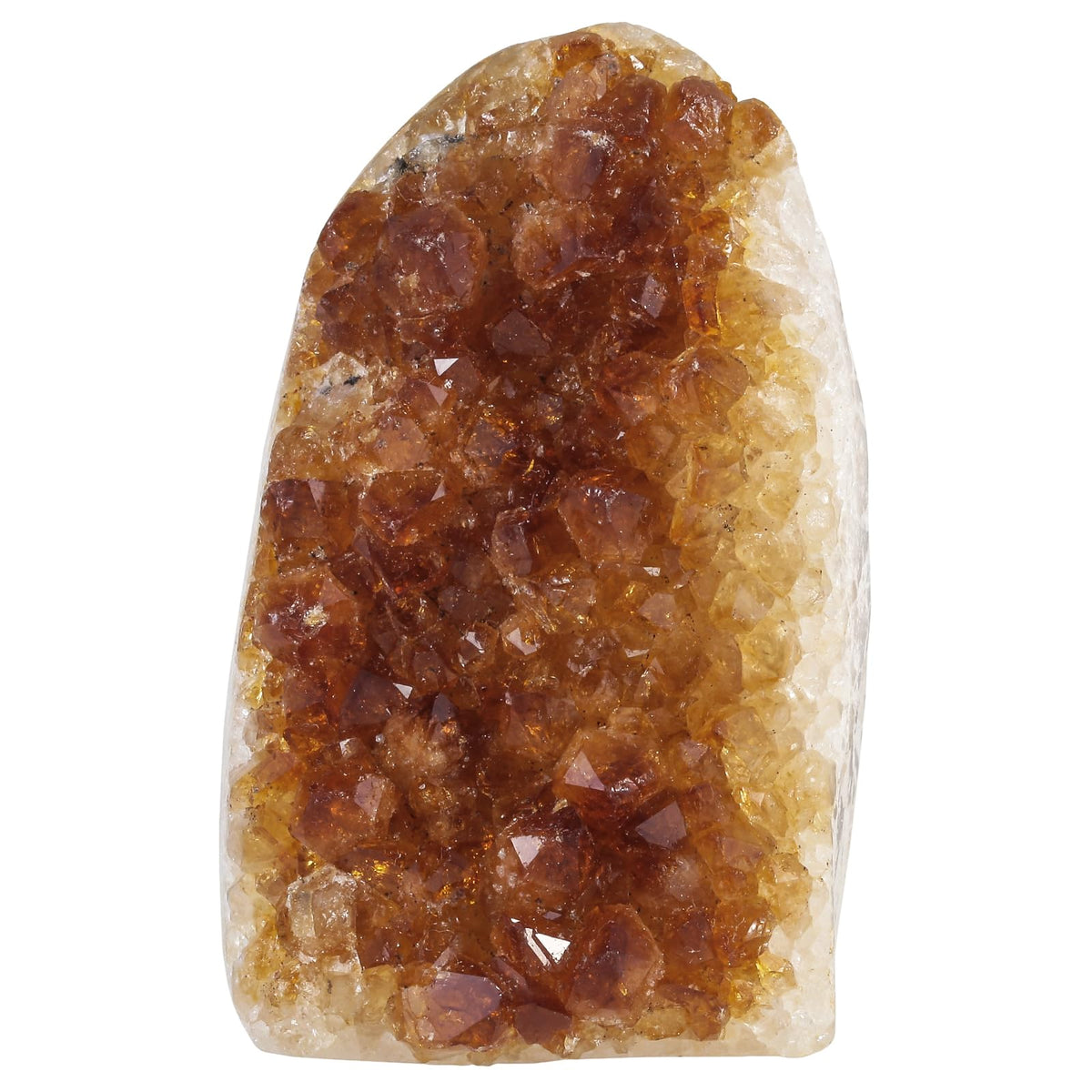 Nupuyai citrine geode cluster rough front view shows natural golden crystals for decor
