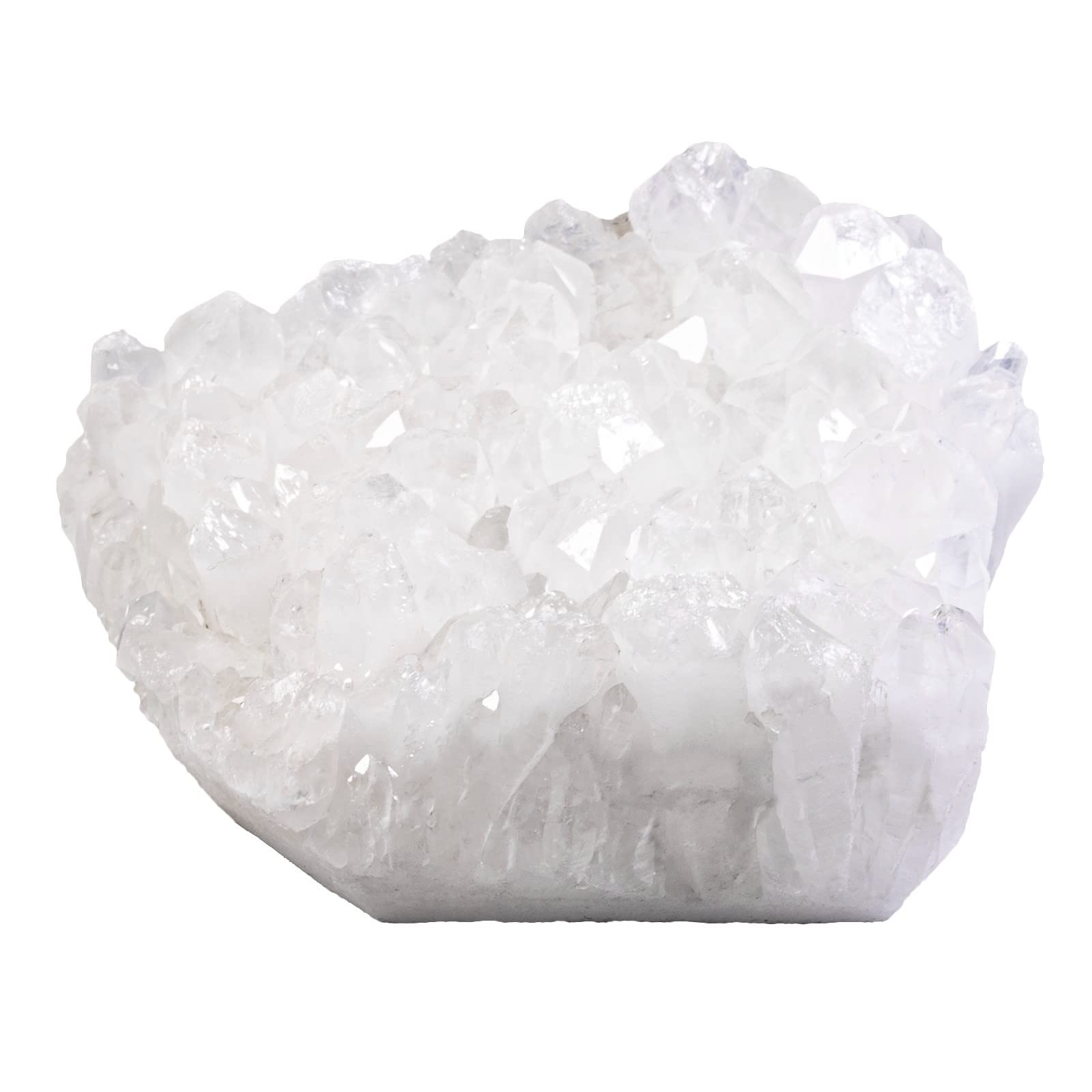 Nupuyai clear quartz cluster closeup: pristine crystals for meditation and decor.