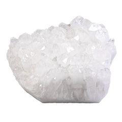 Nupuyai clear quartz cluster closeup: pristine crystals for meditation and decor.