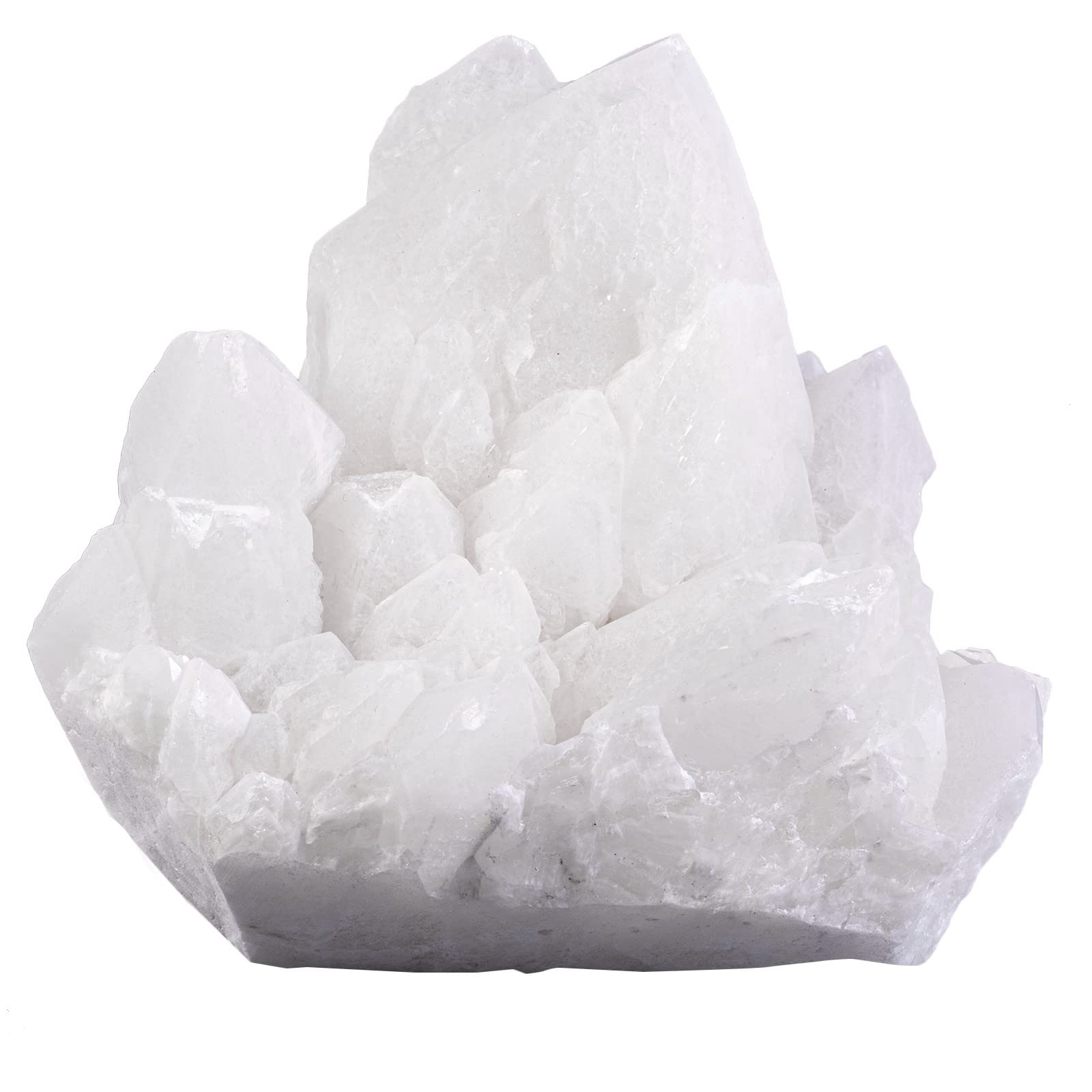 Nupuyai clear quartz cluster with rough teeth for natural decor and serenity.