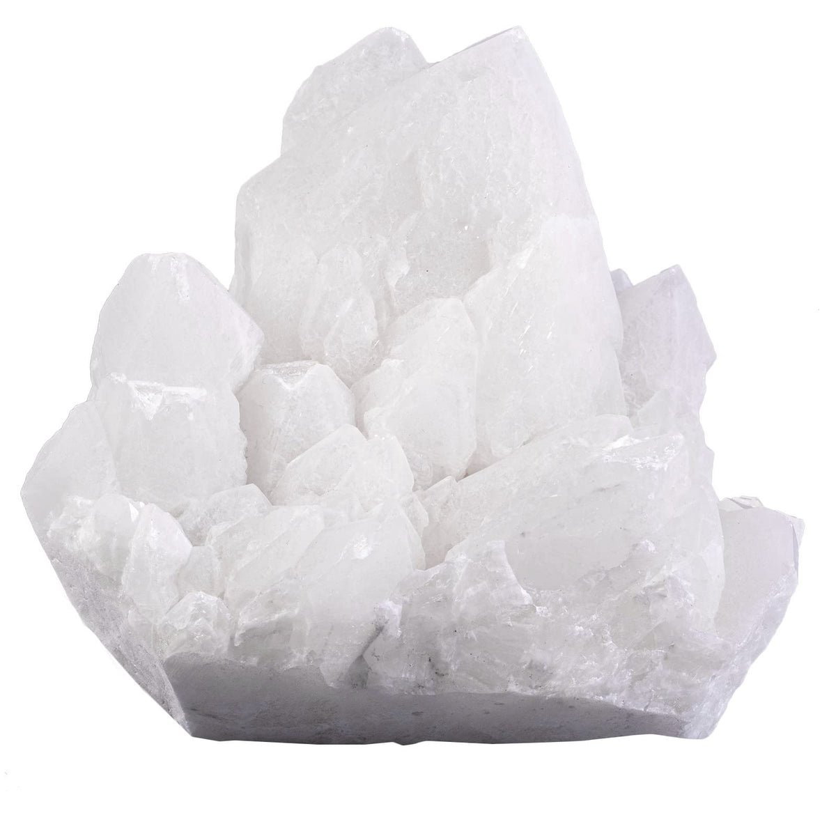 Nupuyai clear quartz cluster with rough teeth for natural decor and serenity.