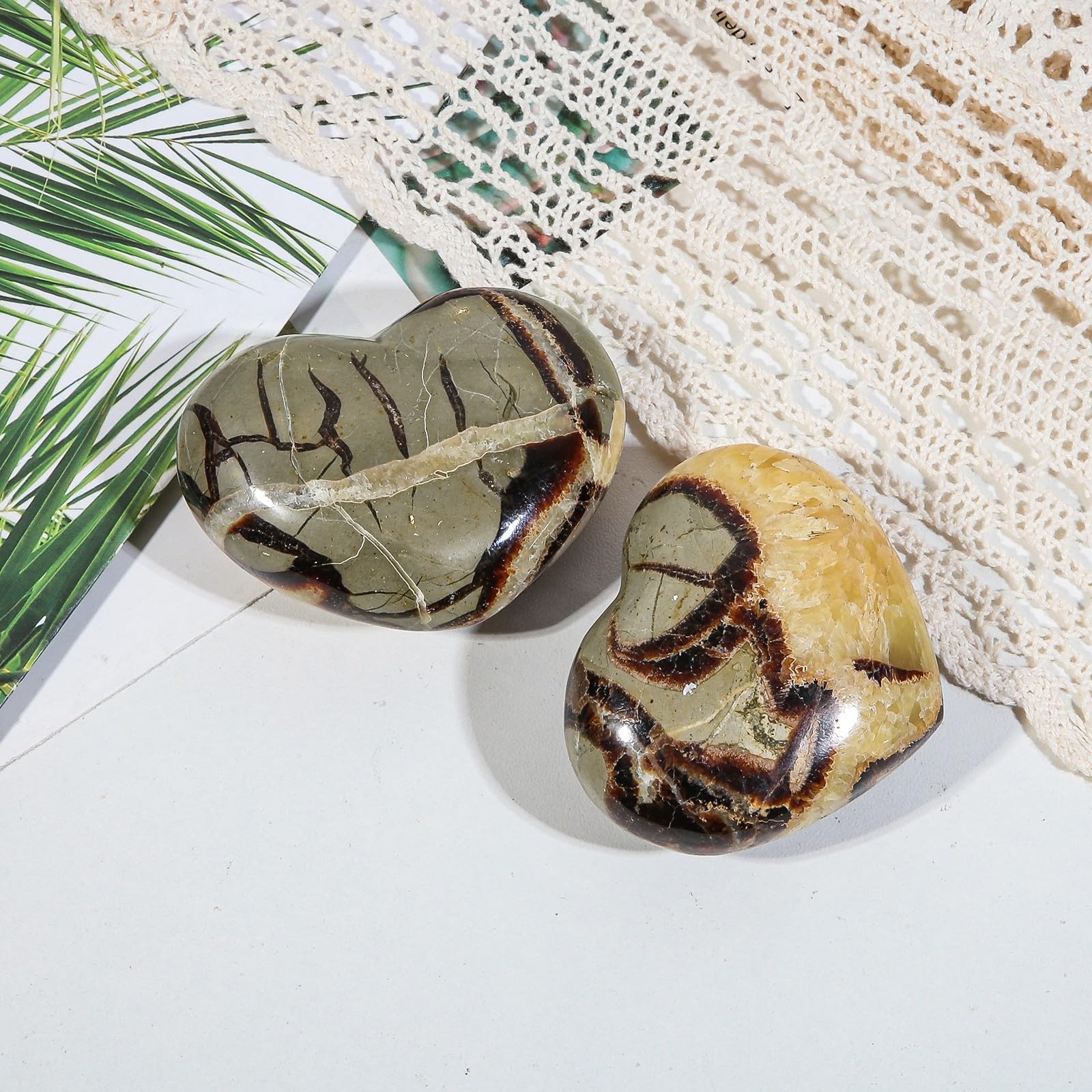 Nupuyai dragon heart stone displays natural septarian patterns ideal for desk rituals