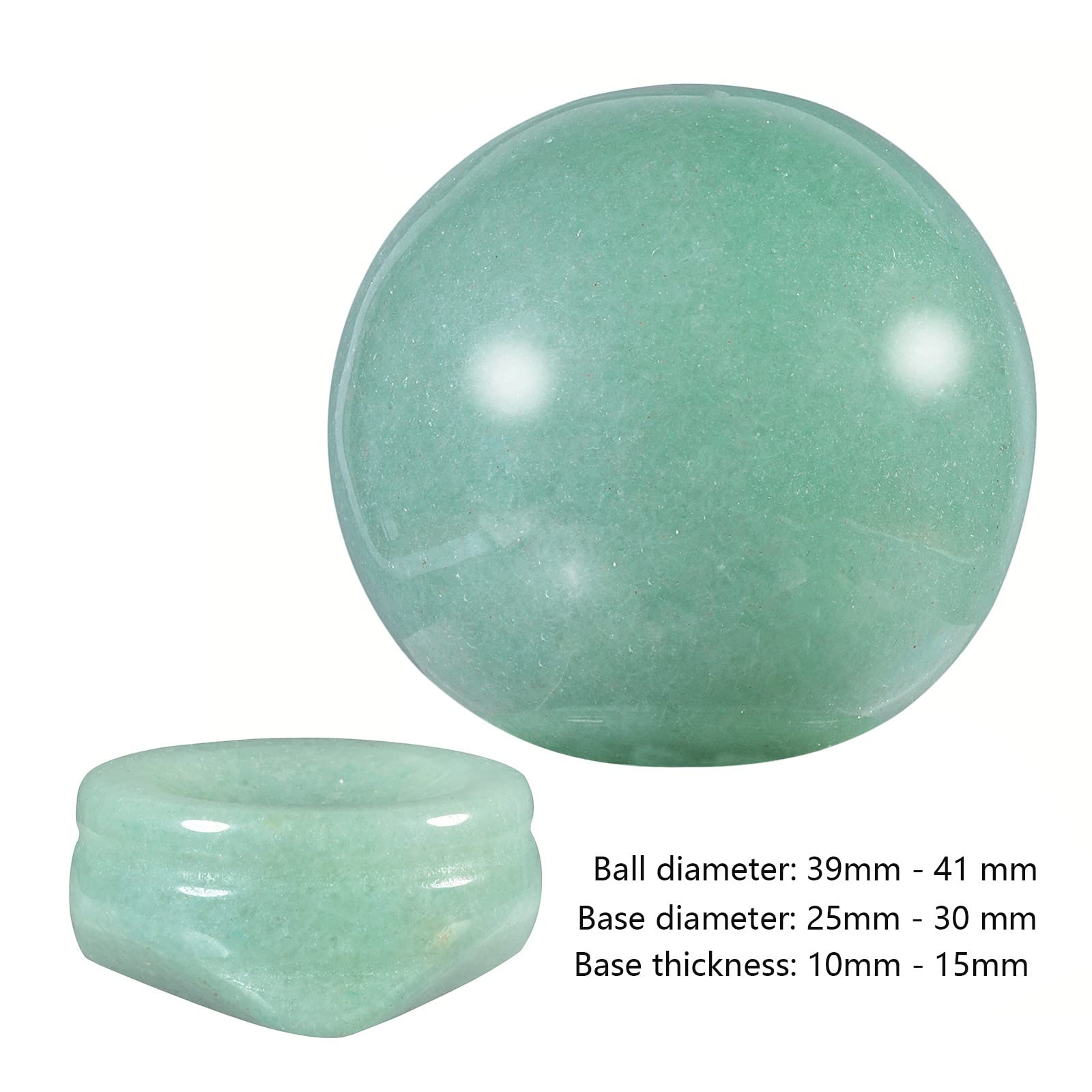Nupuyai green aventurine sphere placed for feng shui balance.
