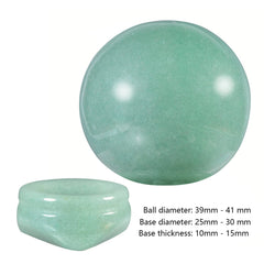 Nupuyai green aventurine sphere placed for feng shui balance.