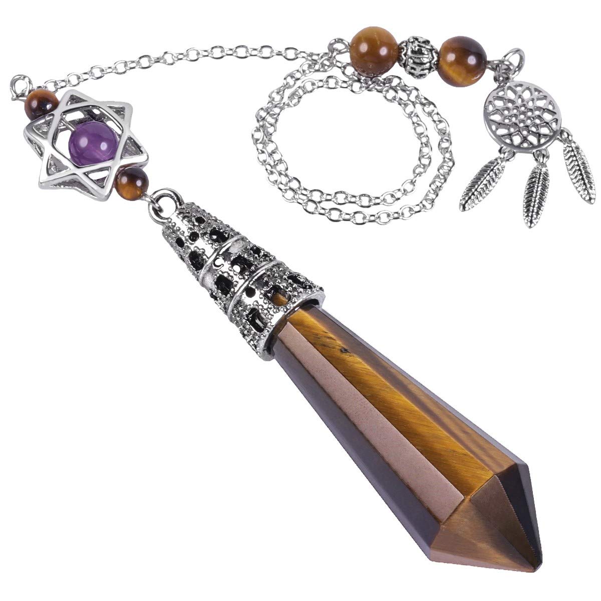 Nupuyai healing crystal point pendulum for precise divination and energy focus