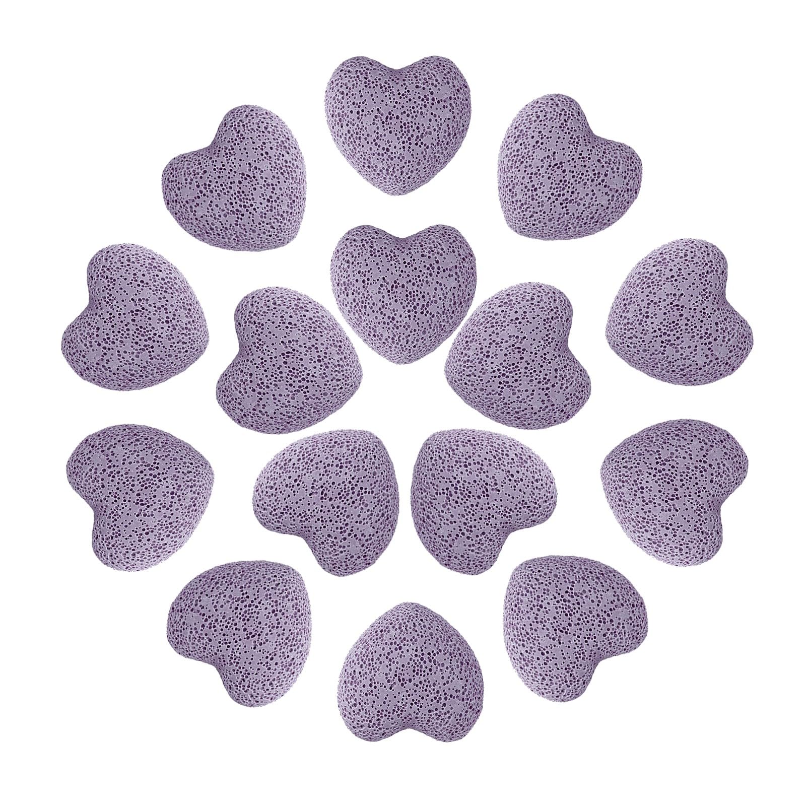 Nupuyai heart lava stones in purple pack for aromatherapy and meditation
