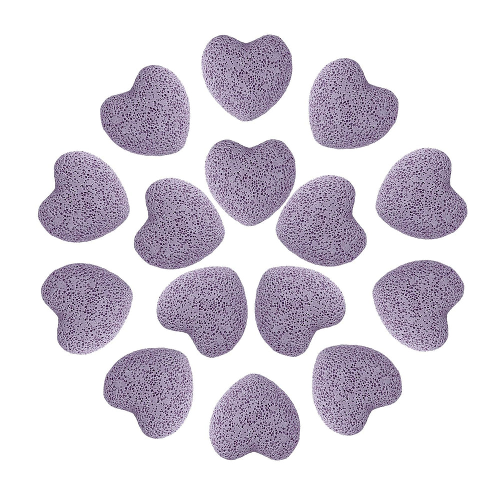 Nupuyai heart lava stones in purple pack for aromatherapy and meditation