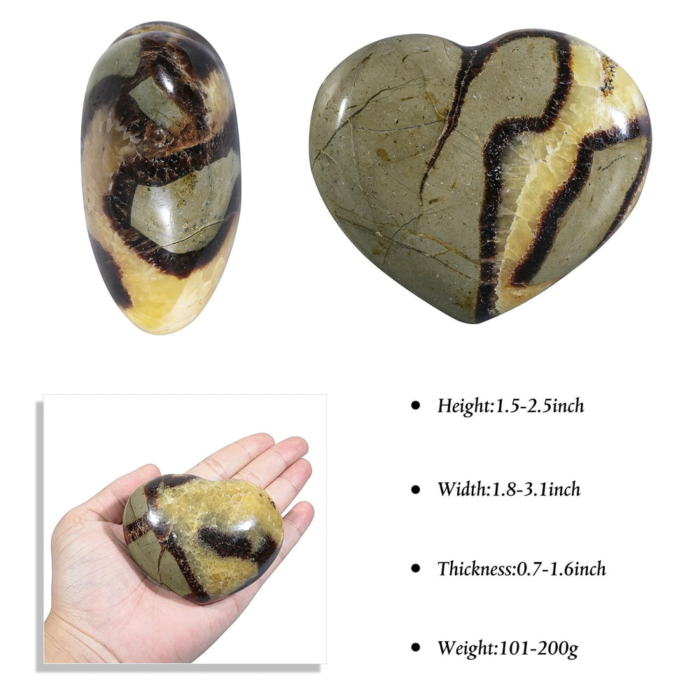 Nupuyai polished heart stone with rich patterns ideal for calming touch and display