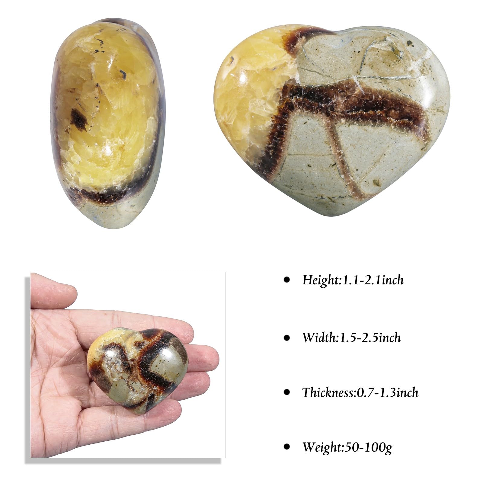 Nupuyai polished worry palm stone in hand, highlighting tactile relaxation for mindfulness
