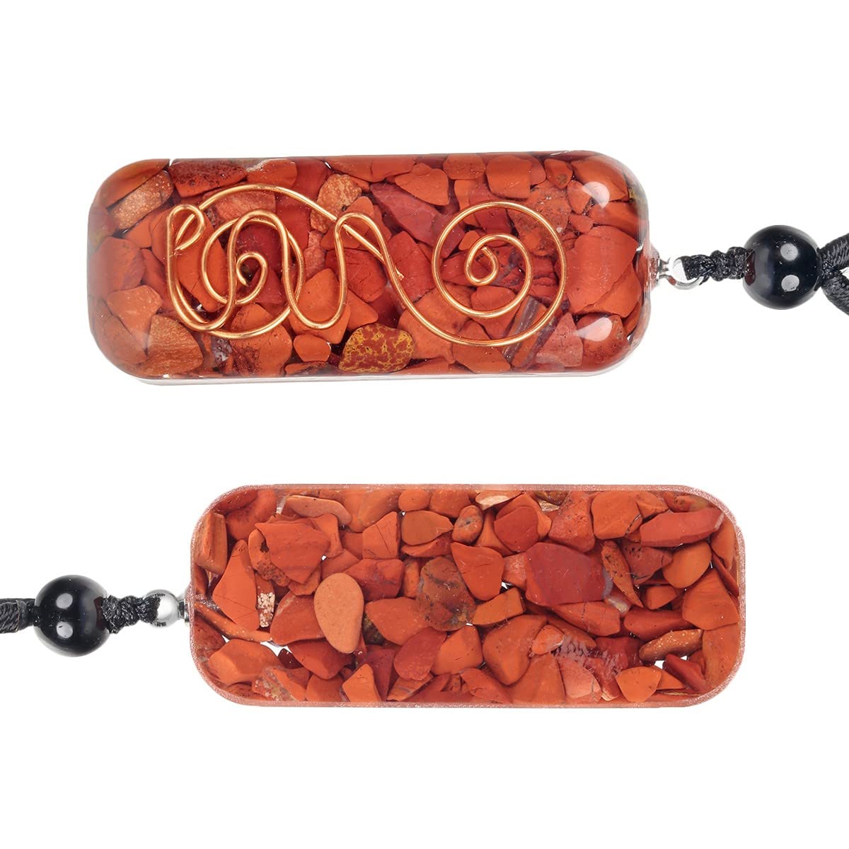 Nupuyai red jasper crystal pendant highlights natural stone beauty for meditation and focus.