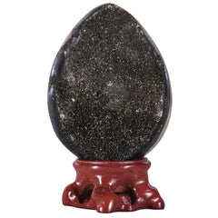 Nupuyai septarian dragon egg on resin stand for stable tabletop display.