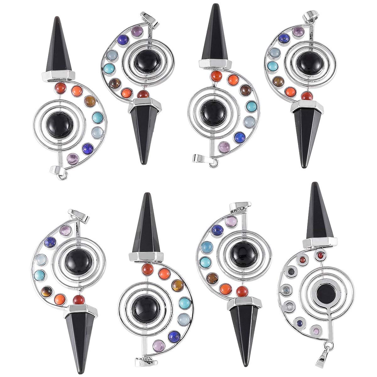 Silver-plated copper rings framing beads on Nupuyai pendant