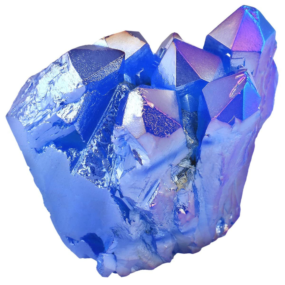 Nupuyai white quartz crystal cluster; soft energy-inspired calm for desk or shelf.