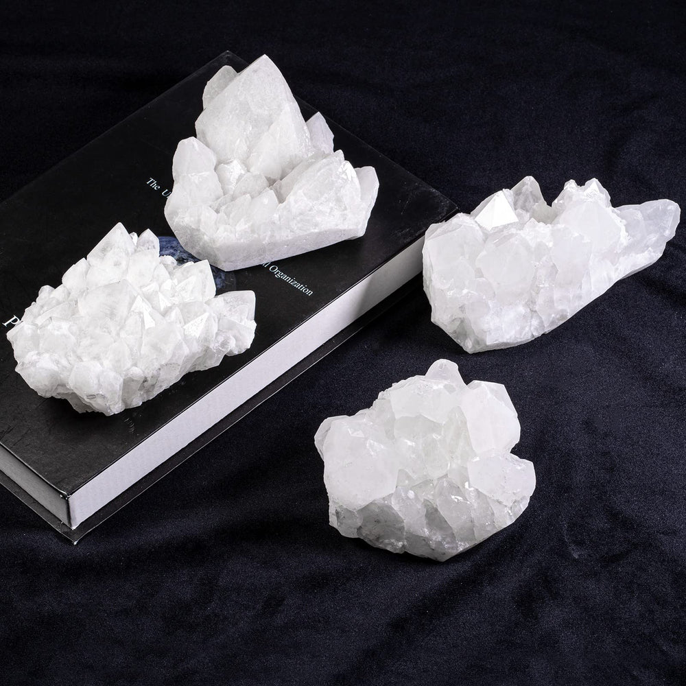 Nupuyai white quartz energy cluster to inspire focus and balance.