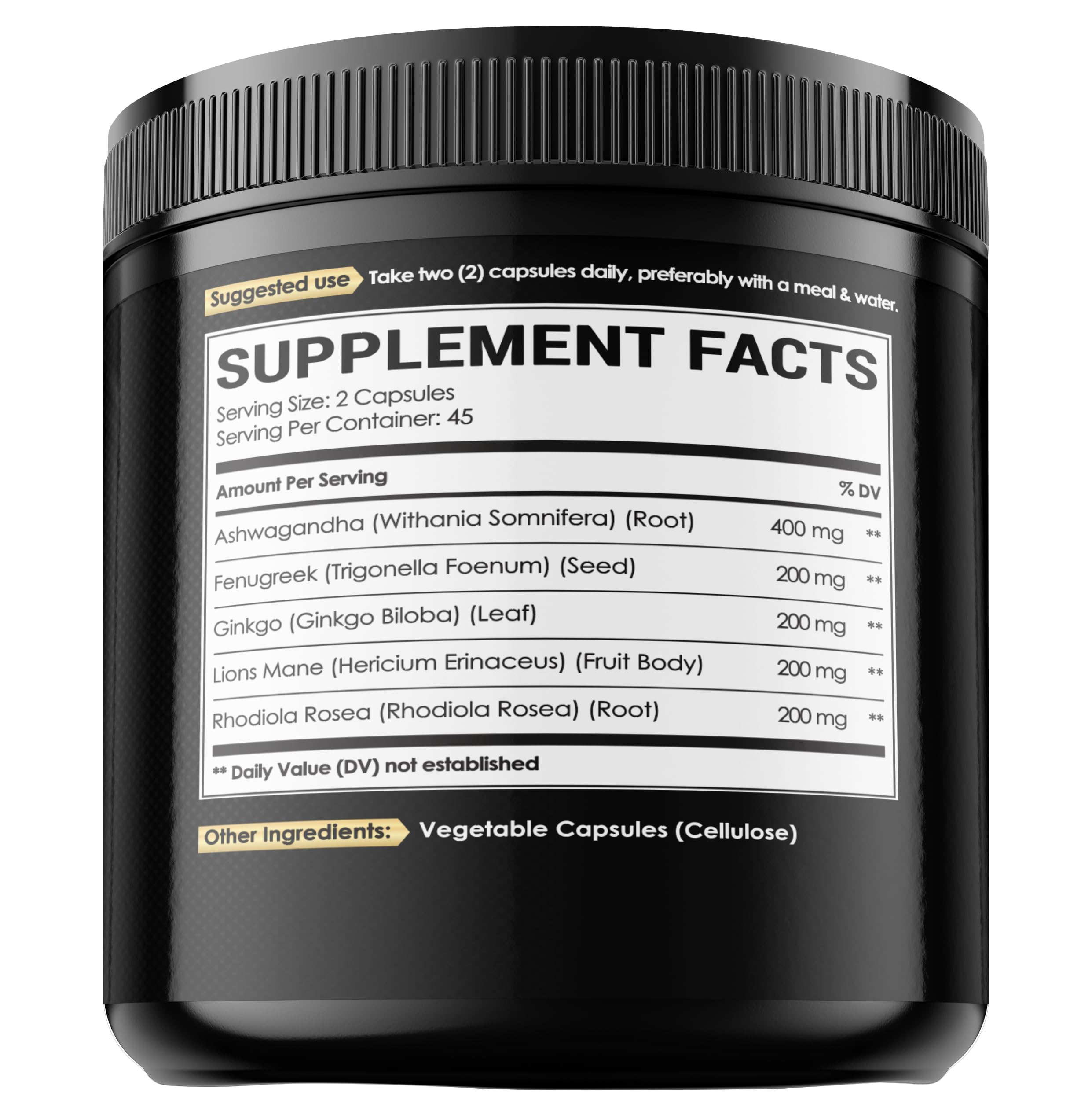 NUQIIT Ashwangdha capsules close-up on natural herbal blend