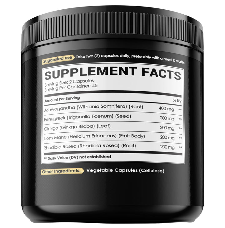 NUQIIT Ashwangdha capsules close-up on natural herbal blend