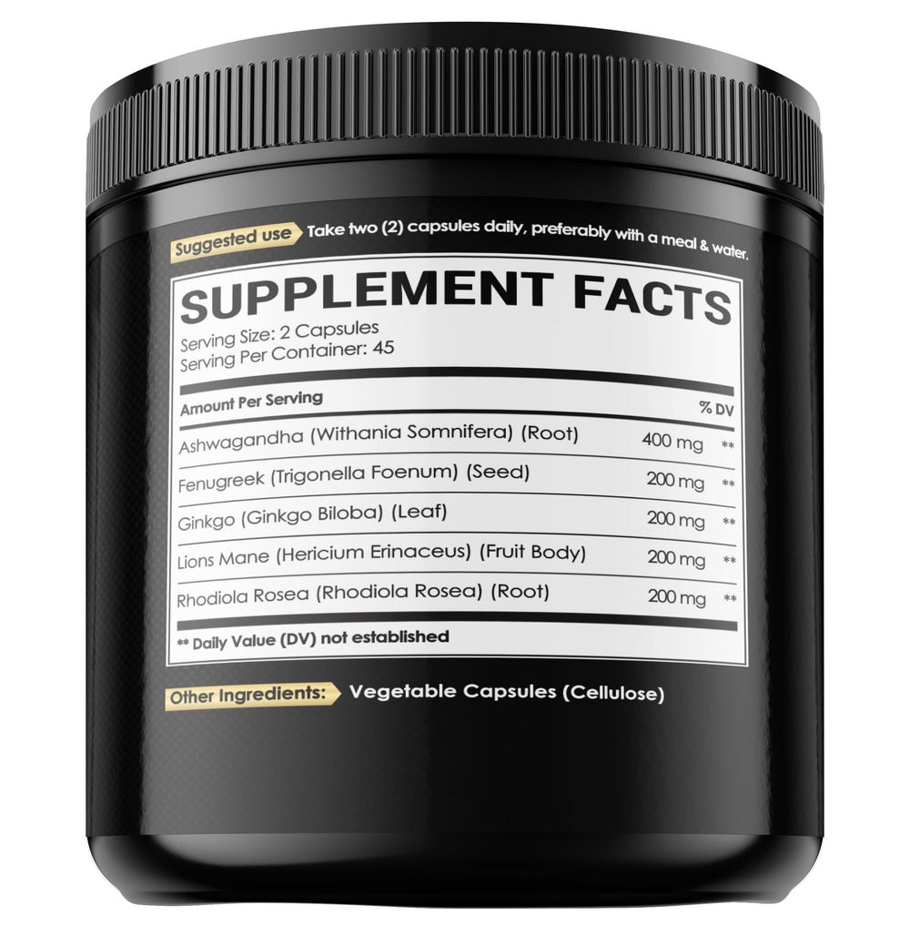 NUQIIT Ashwangdha capsules close-up on natural herbal blend