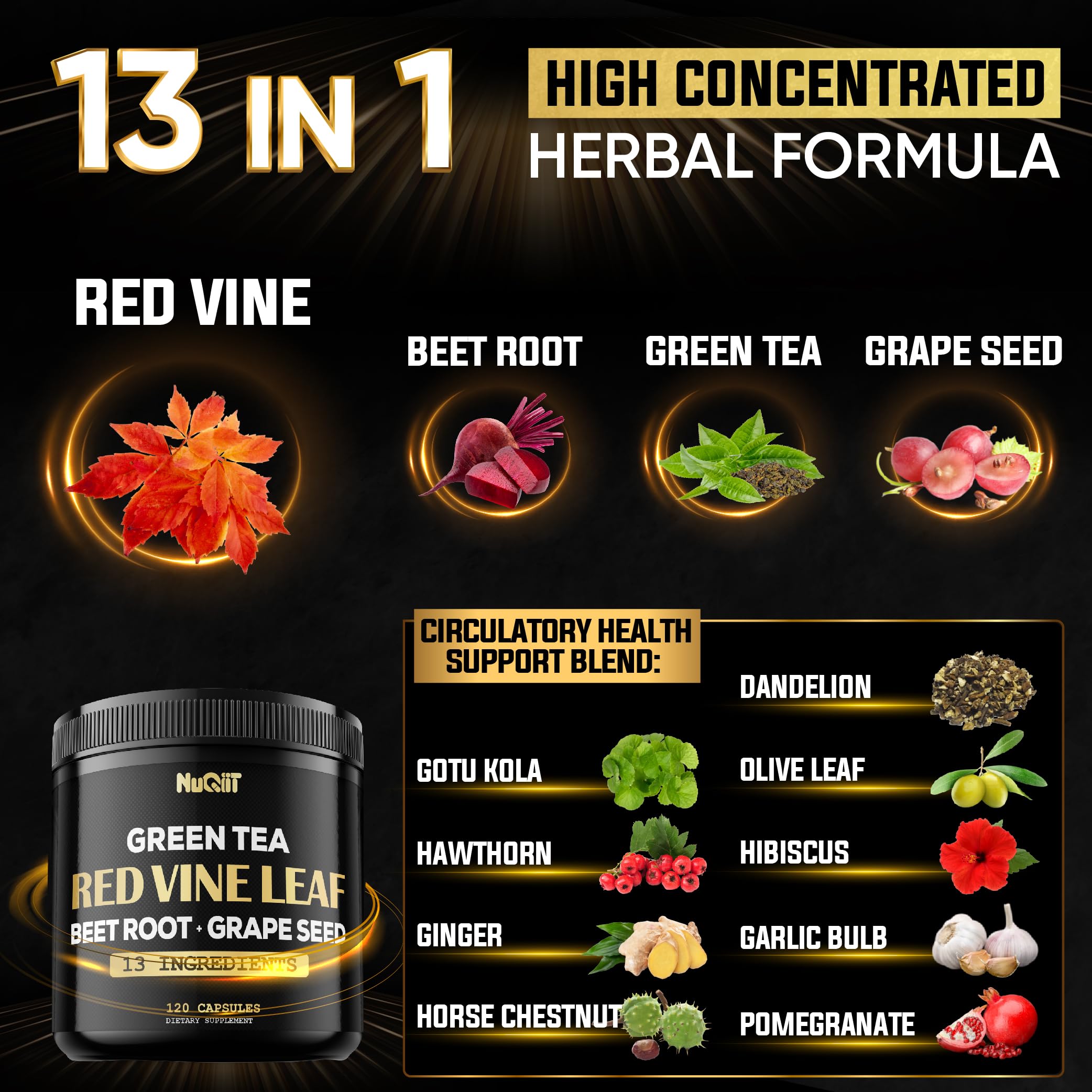 NUQIIT Beet Root capsules offer easy, plant-based daily vitality.