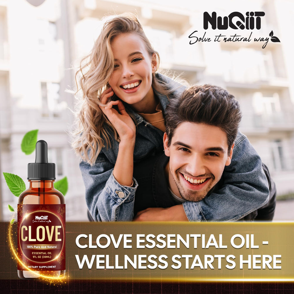 NUQIIT Clove Essential Oil diffusion in a calming ambiance