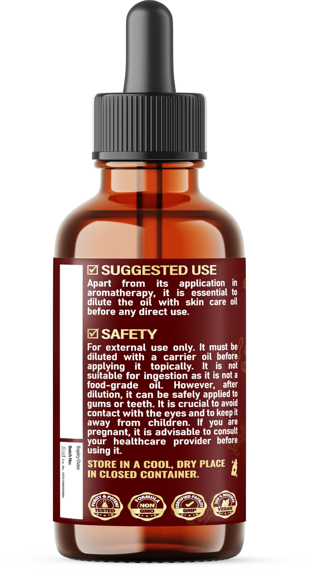 NUQIIT Clove Essential Oil bottle with dropper for precise dosing