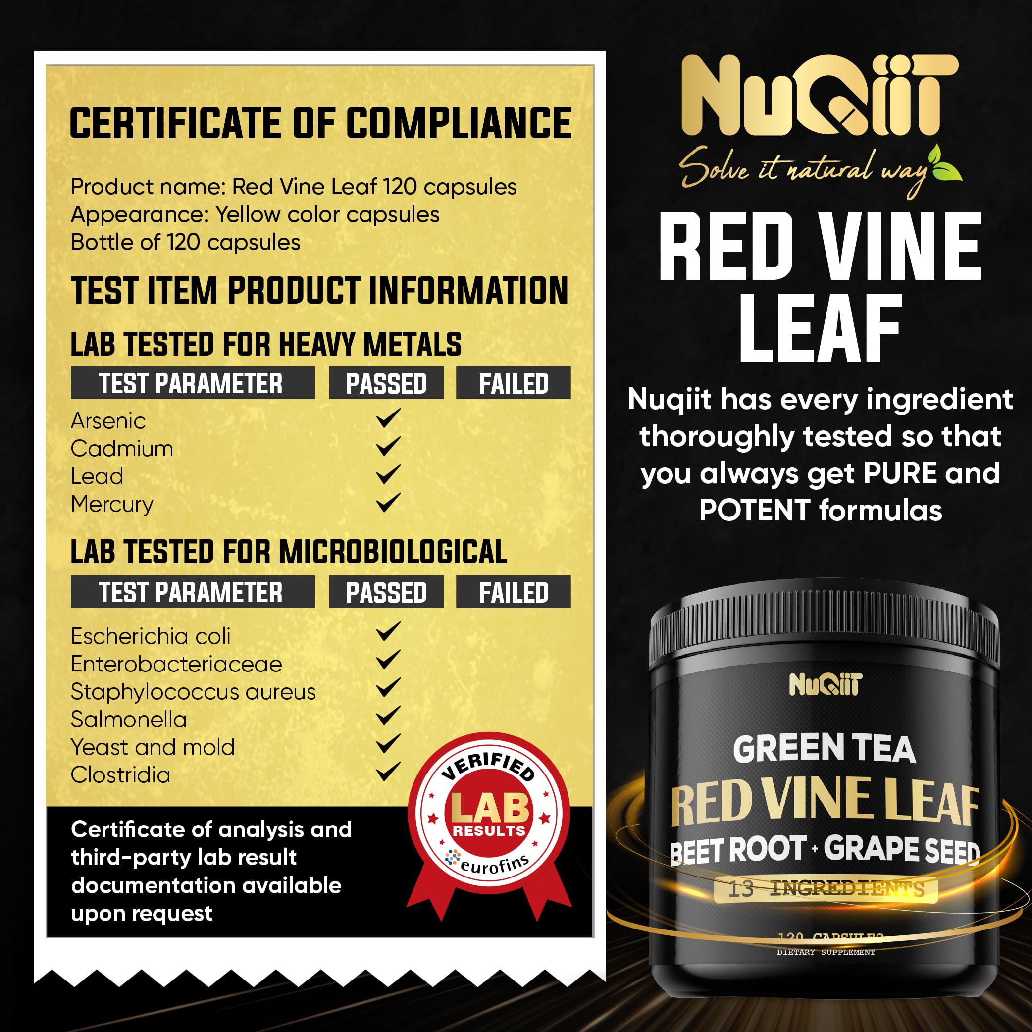 NUQIIT COA lab-tested seal signals purity and safety.