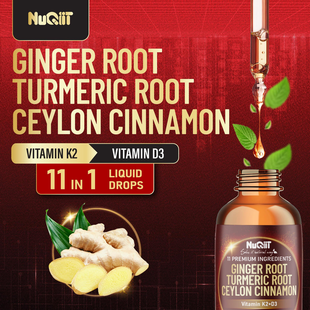 NUQIIT drops poured into a cup for easy daily use