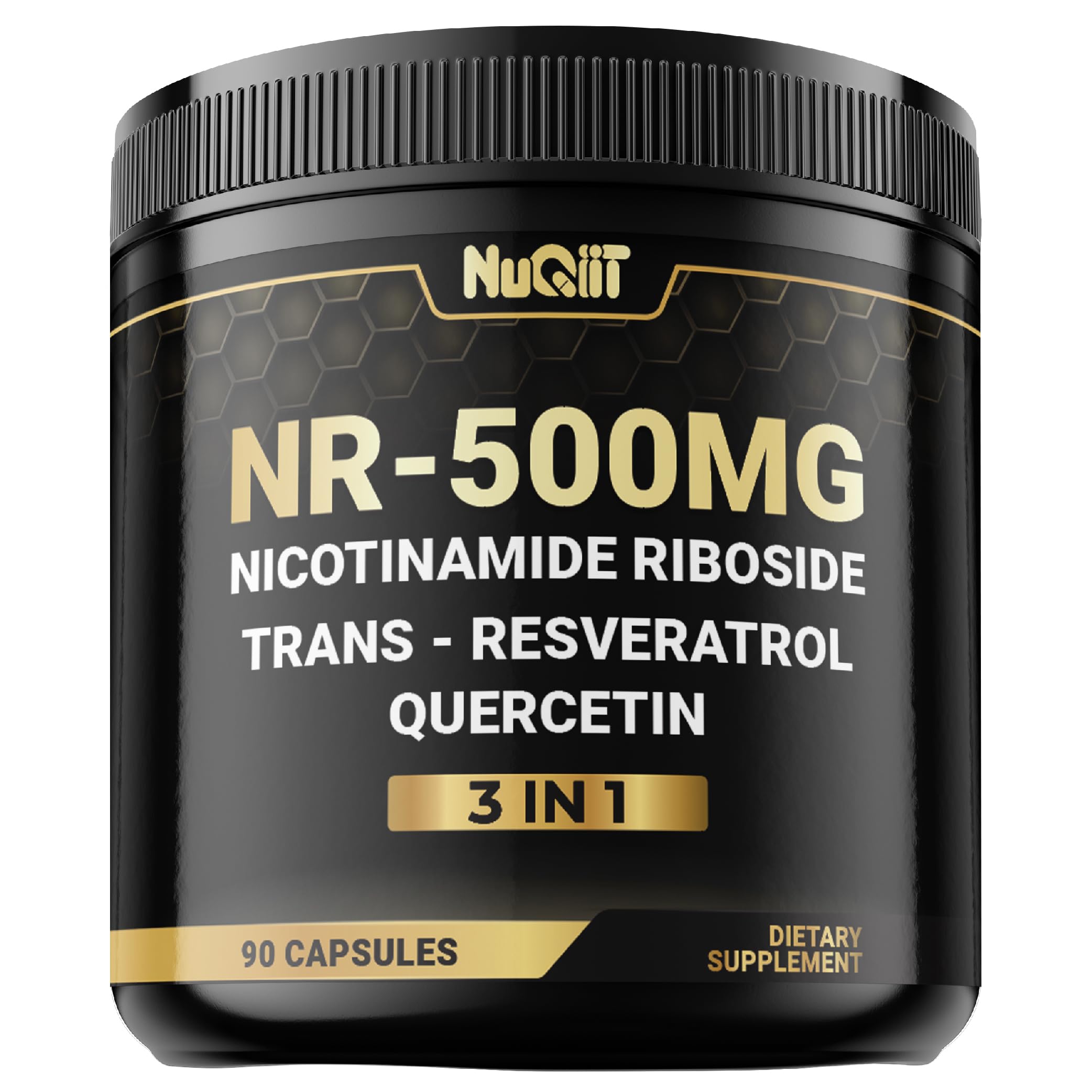 NUQIIT NAD+ bottle front view shows eco packaging and daily wellness potential