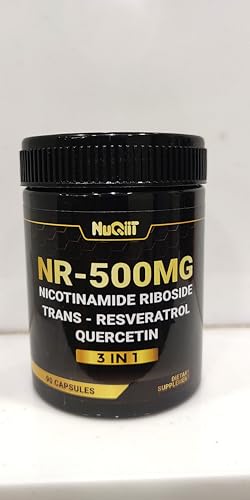 NUQIIT NAD+ capsules package indicates convenient 90-count, 3-month supply