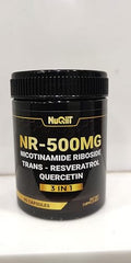 NUQIIT NAD+ capsules package indicates convenient 90-count, 3-month supply