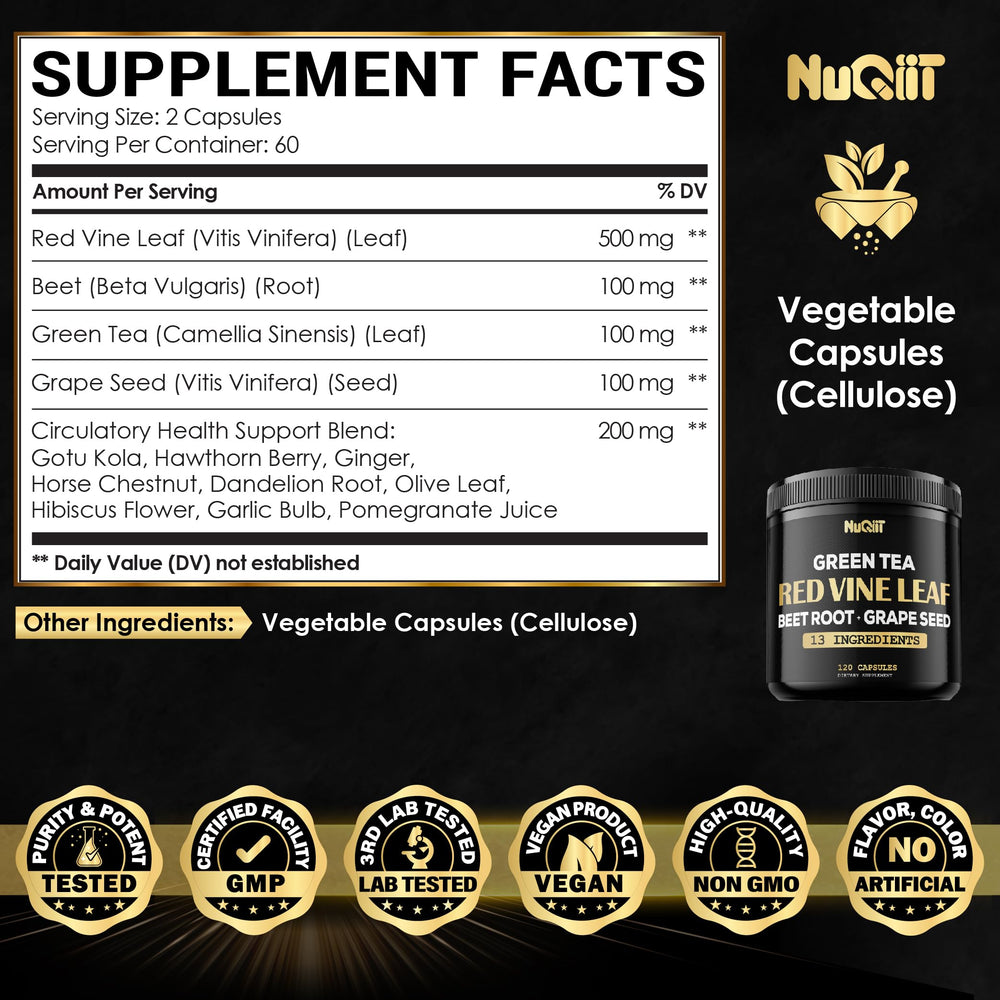 NUQIIT Veggie capsules pack shows a vegan, clean-label daily option.