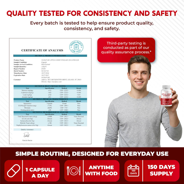 NURAFUSE capsules in hand signaling portable wellness support.