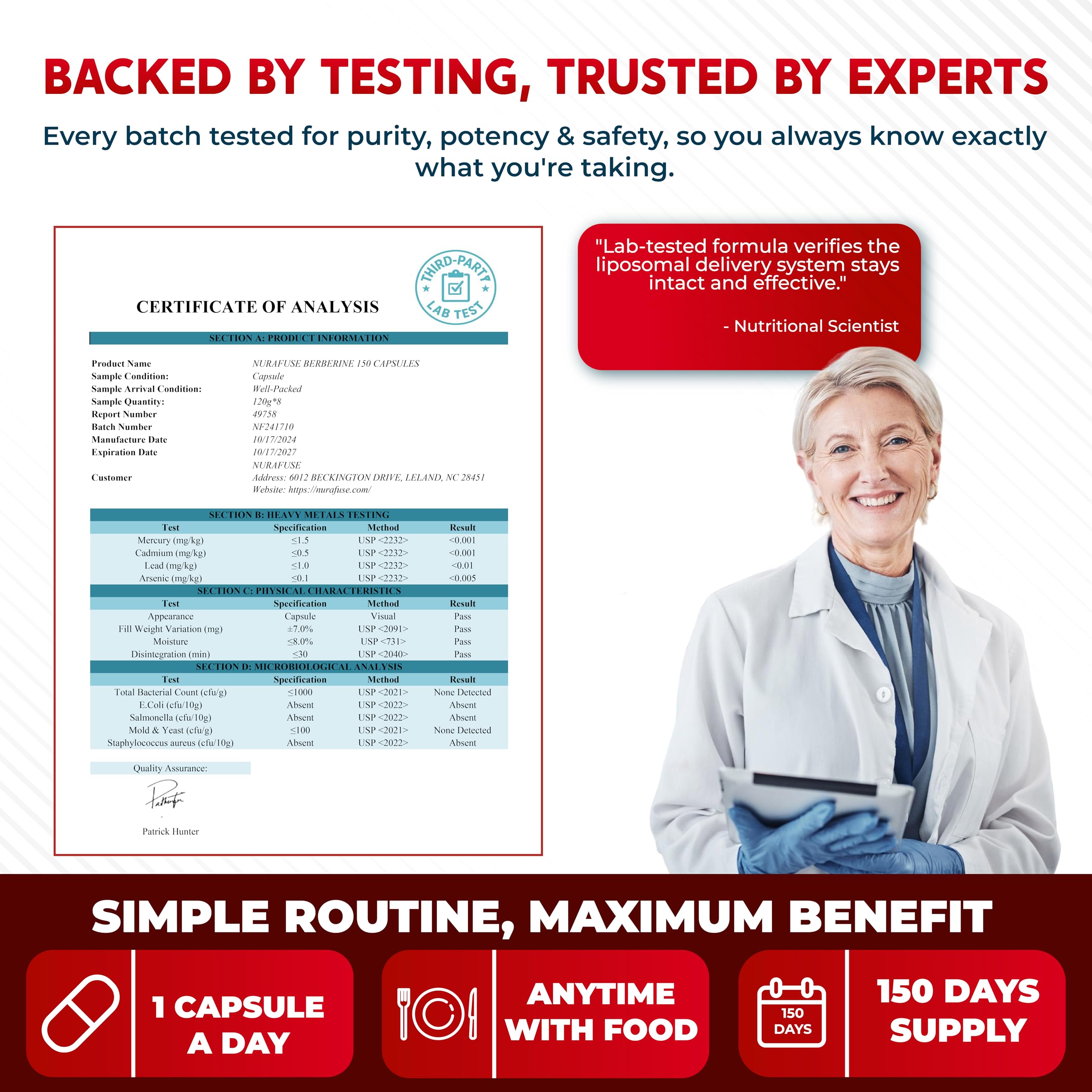 Nurafuse capsules easy-swallow image shows a convenient, capsule-based format.