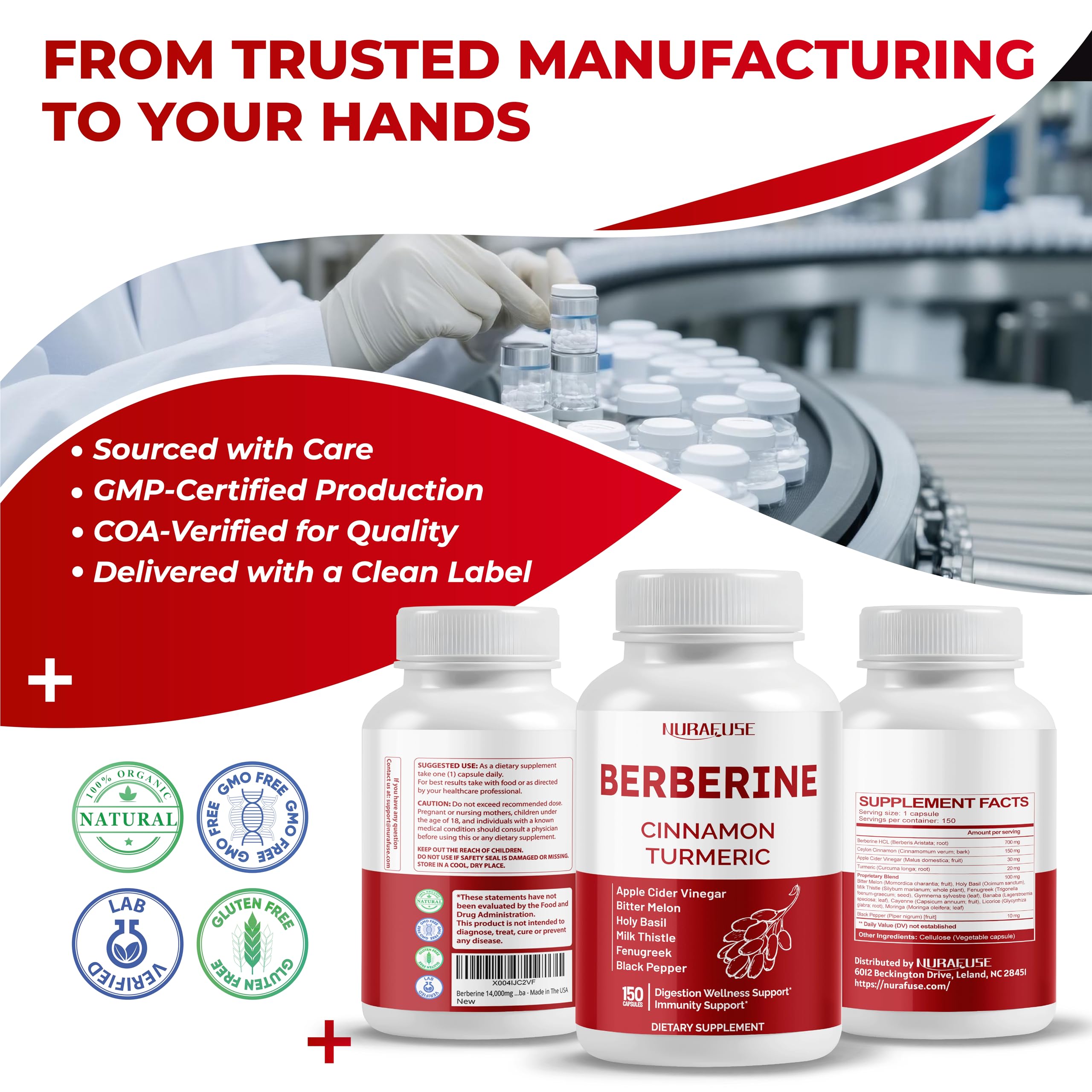 Nurafuse five-month supply pack image signals long-lasting wellness support.