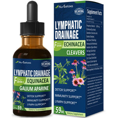 Nurbetoxa Cleavers Lymphatic Drainage Drops bottle showing herbal blend for detox support