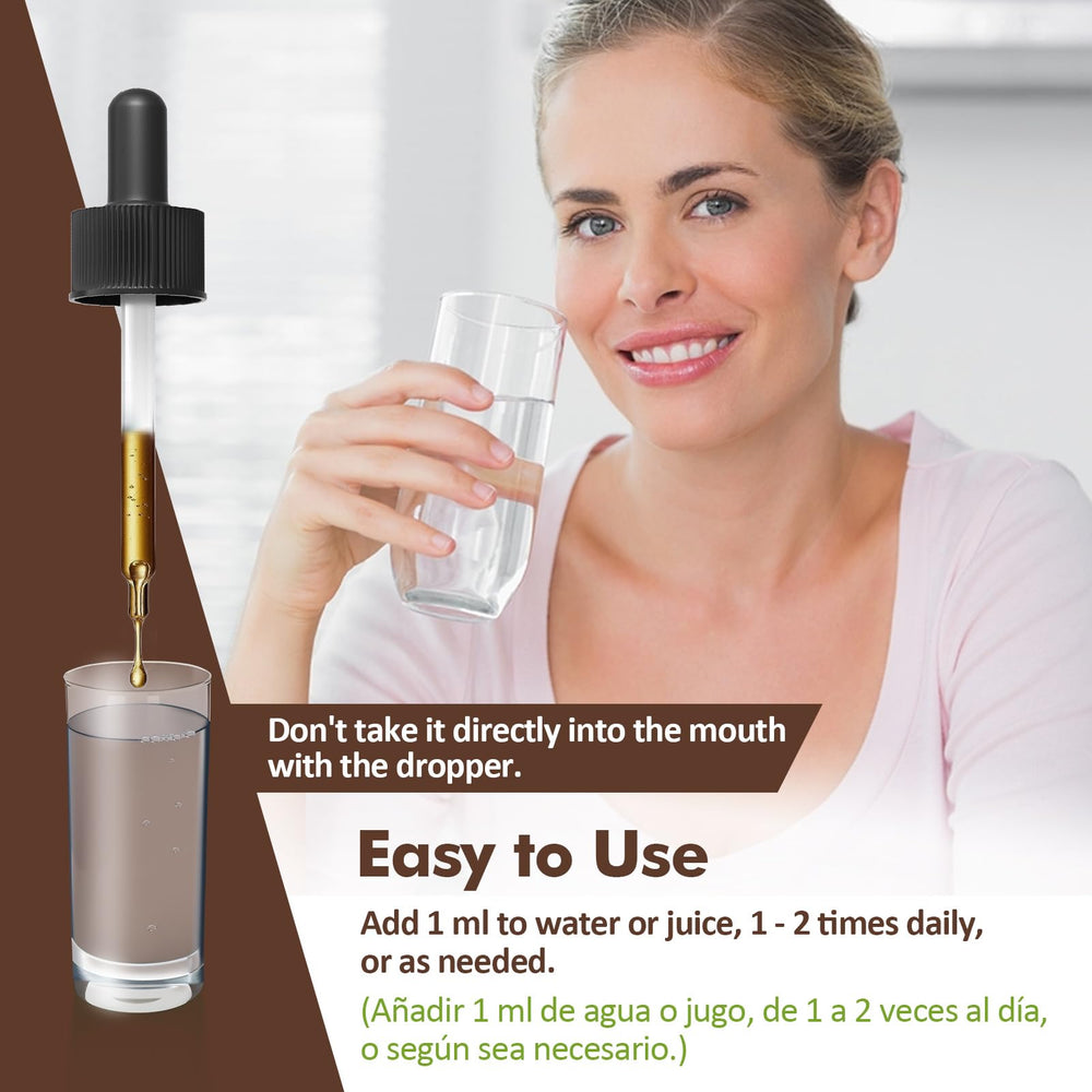 Nurbetoxa bottle with water demonstrating simple daily intake.
