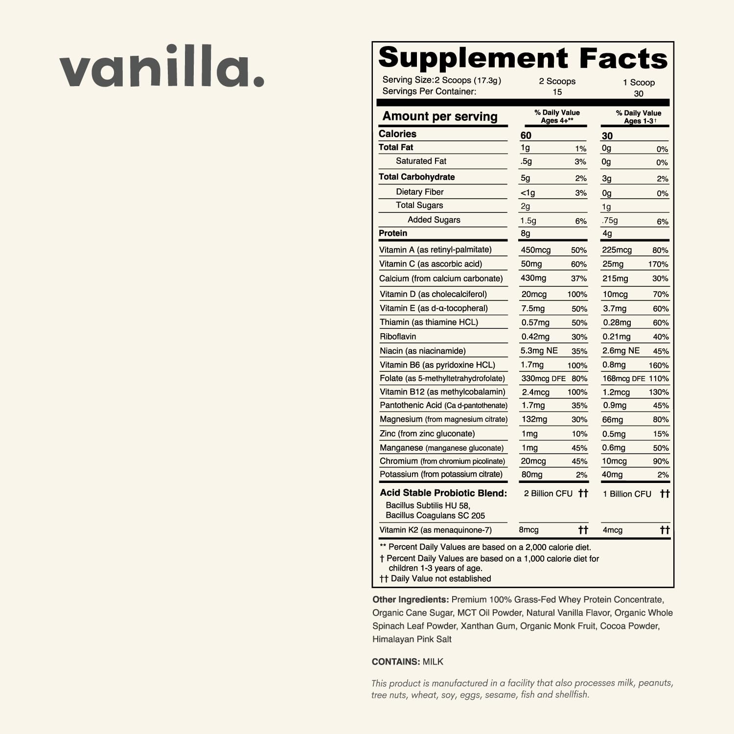 Nurished Vanilla Mighty Milk tasting cup reveals smooth texture.