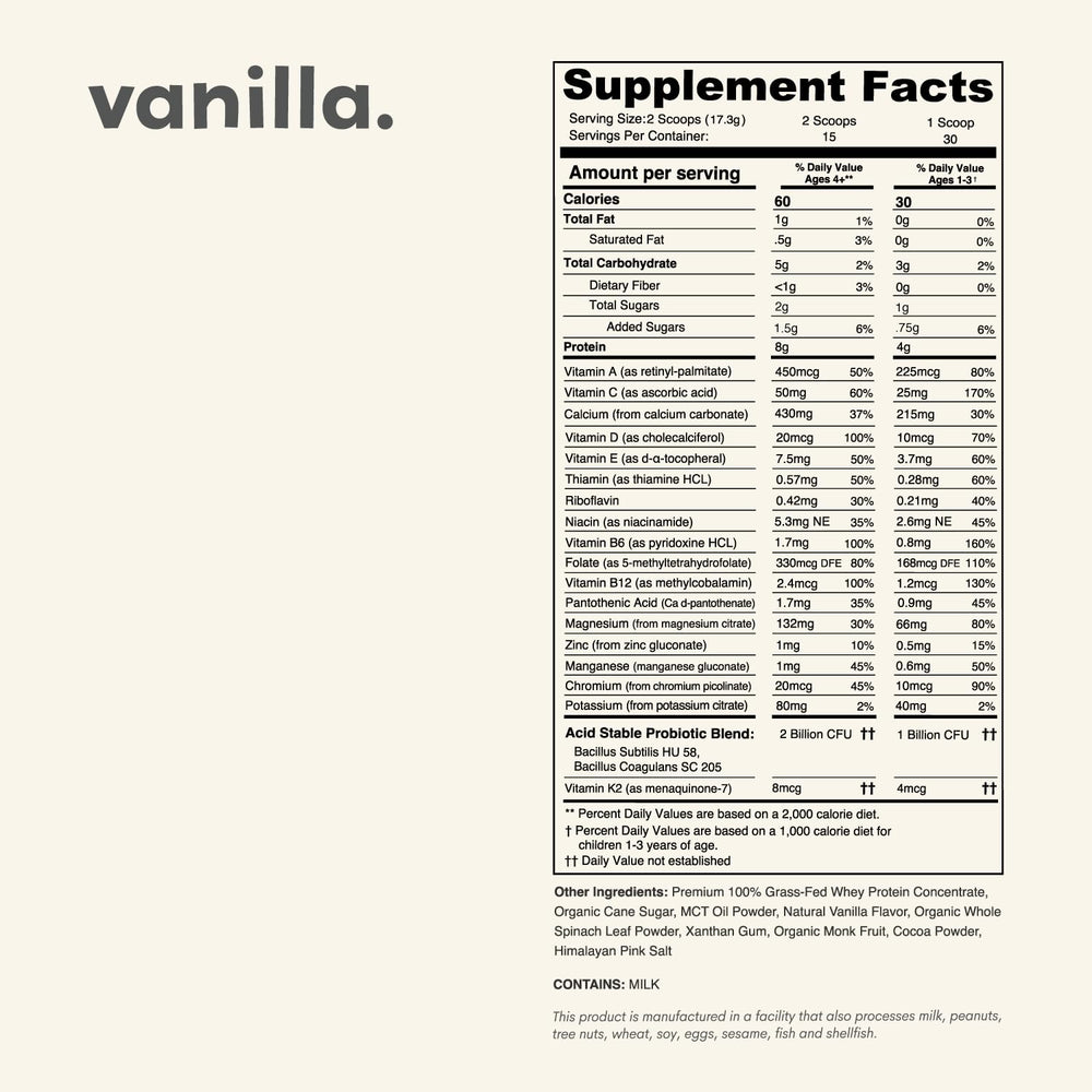 Nurished Vanilla Mighty Milk tasting cup reveals smooth texture.