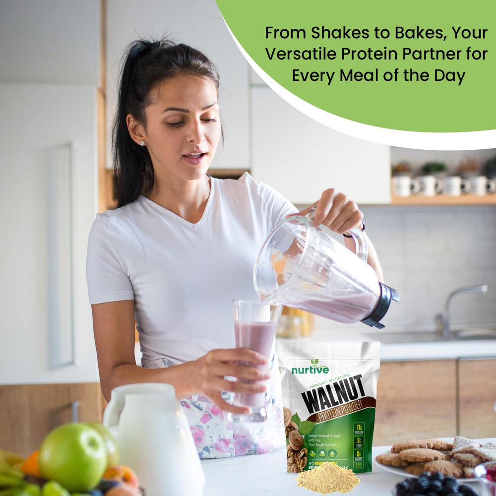 NURTIVE Walnut Protein Powder gluten-free and vegan, suitable for special diets