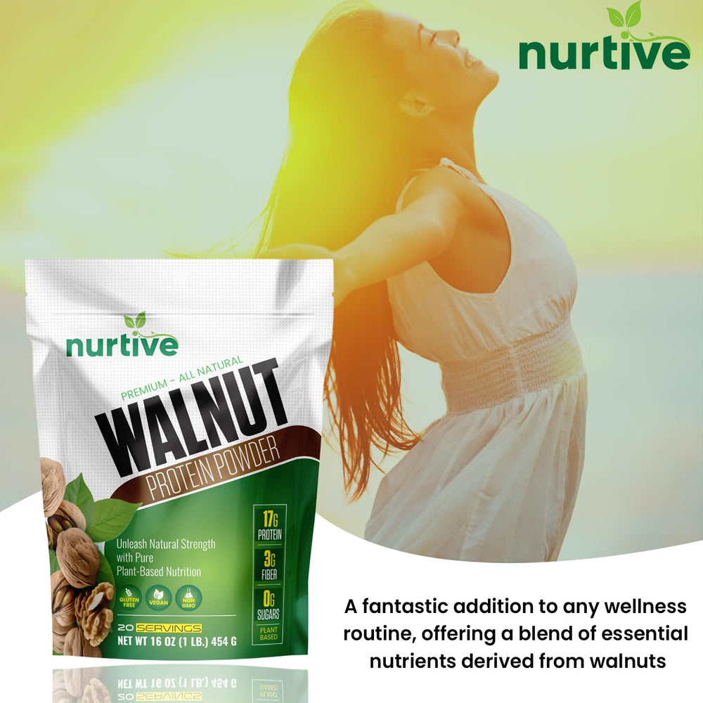 NURTIVE Walnut Protein Powder powder texture closeup for baking potential