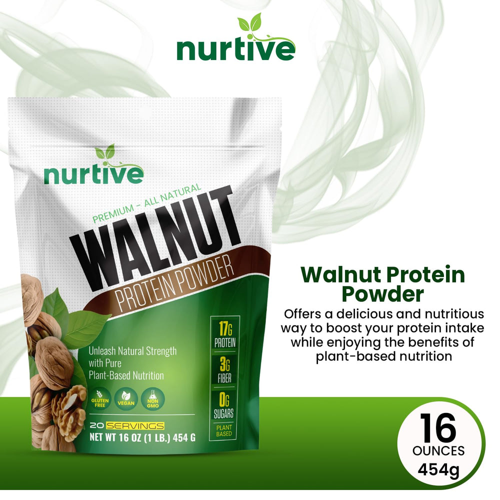NURTIVE Walnut Protein Powder smoothie in glass for a protein boost