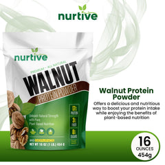 NURTIVE Walnut Protein Powder smoothie in glass for a protein boost