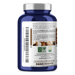 NusaPure 180 veggie capsules image highlighting vegan-friendly format.