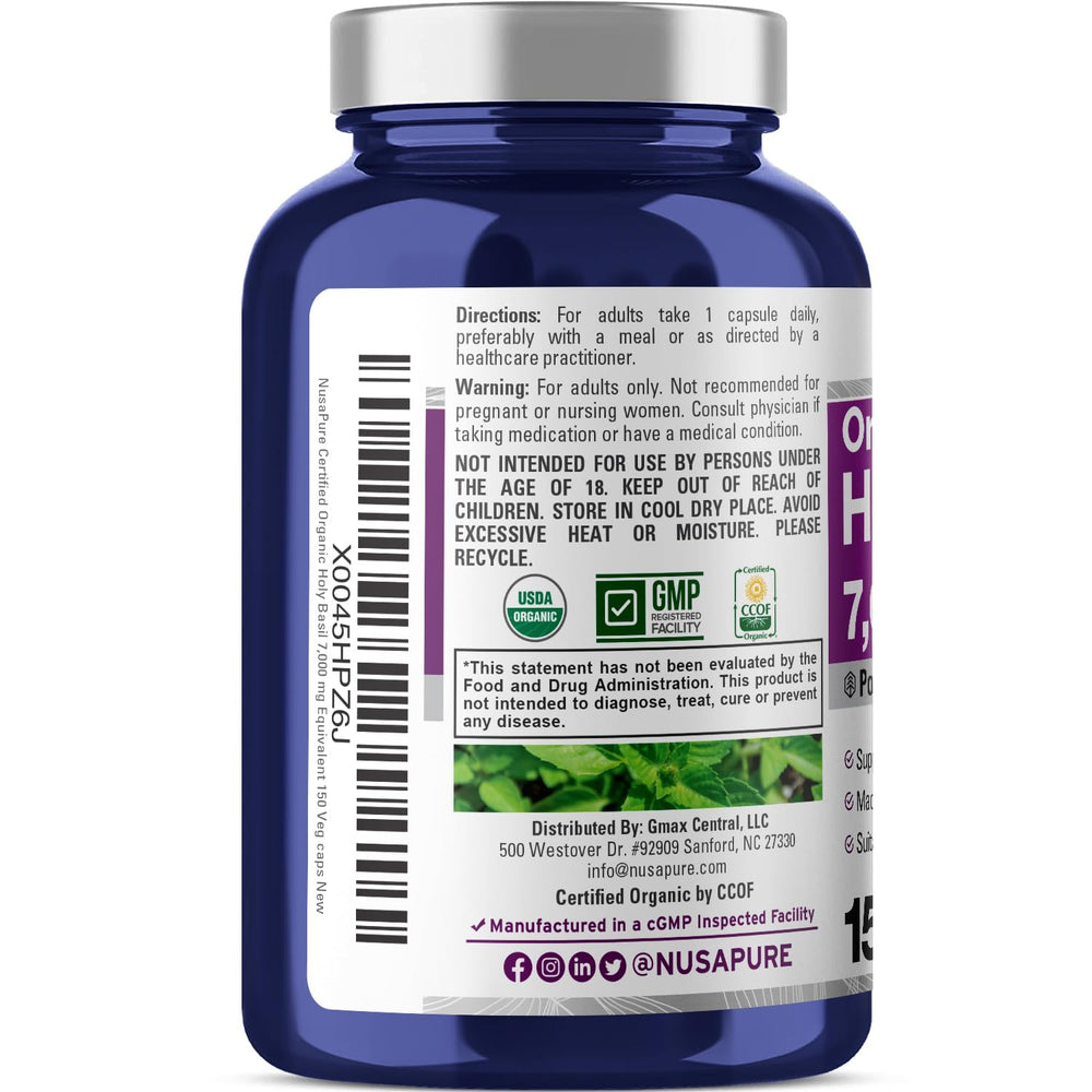 NusaPure 20 to 1 extract bottle emphasizes concentrated tulsi.