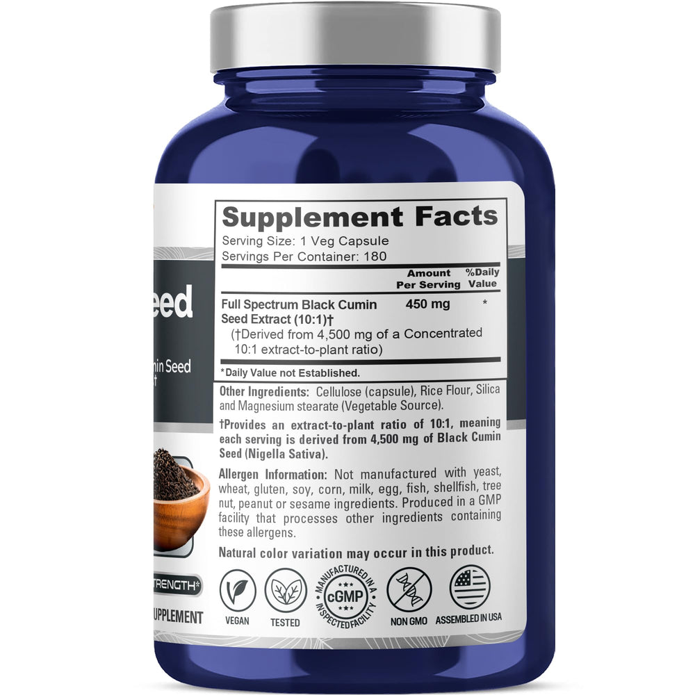 NusaPure black cumin 10:1 extract capsules for convenient daily use.