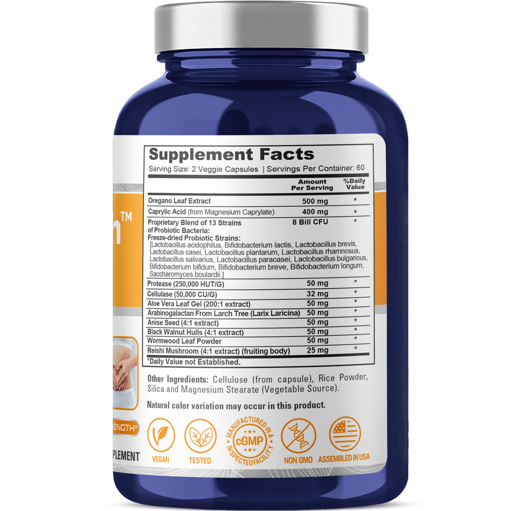 NusaPure CandiHealth Complex capsules close-up, convenient veggie capsules for daily use.