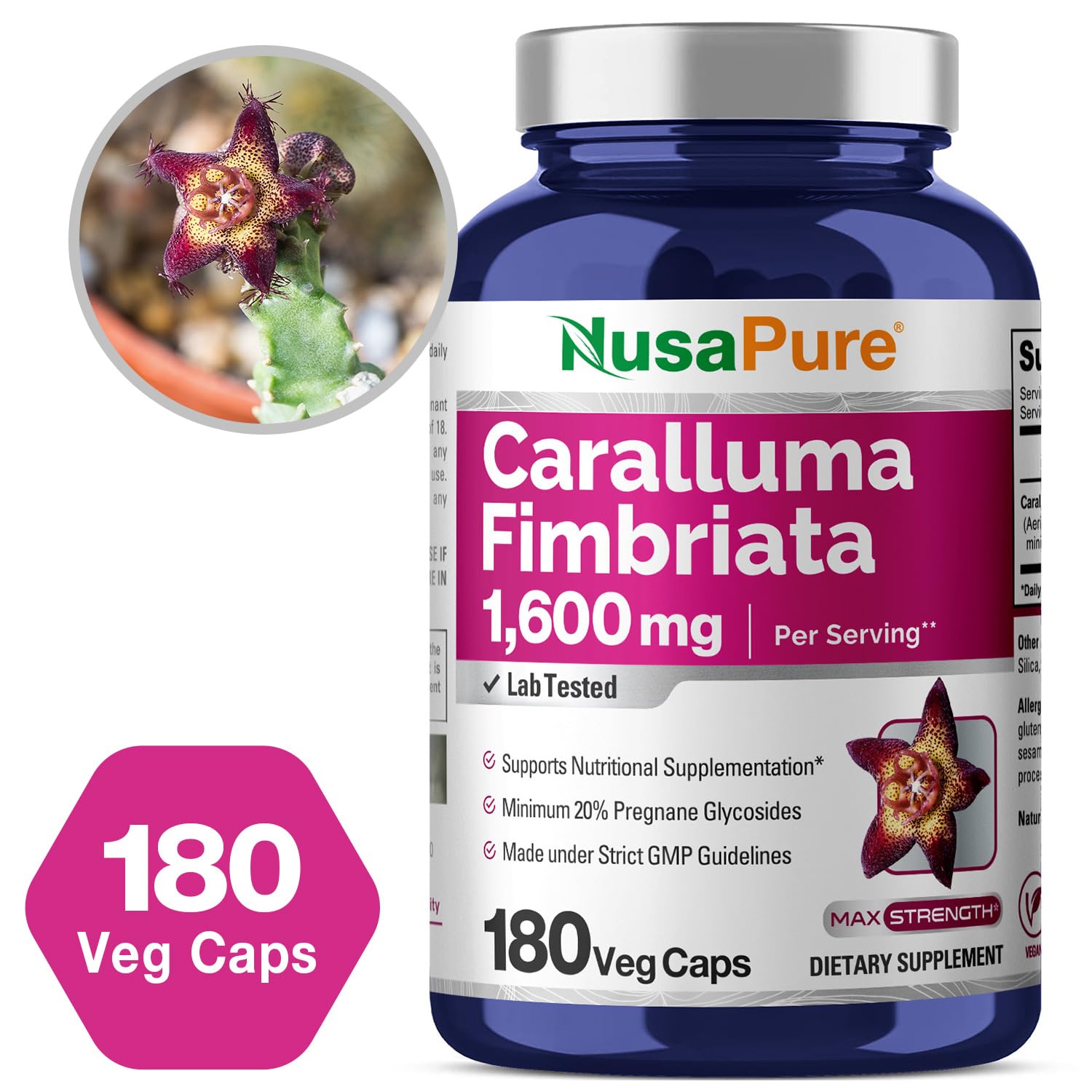 NusaPure Caralluma Fimbriata capsules for daily vegan routine