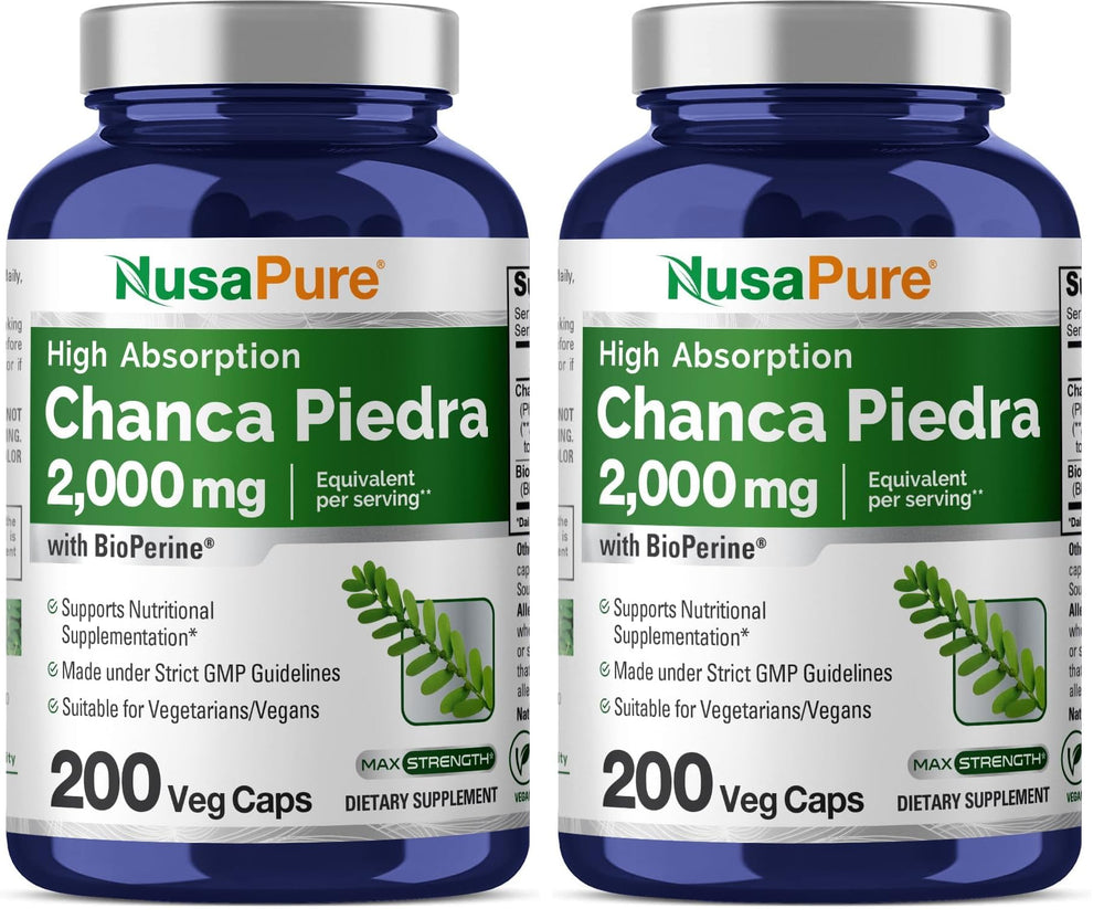 NusaPure Chanca Piedra bottle front view for daily herbal routine.