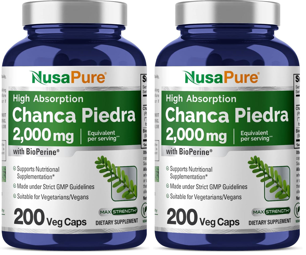 NusaPure Chanca Piedra bottle front view for daily herbal routine.