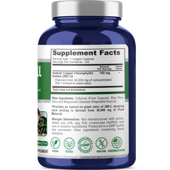 NusaPure Chlorophyll capsules, 120 veggie caps, convenient daily health addition.