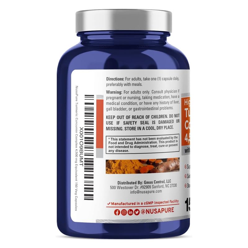 NusaPure label highlighting 95% curcuminoids.